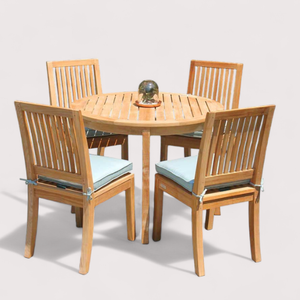 Minimalist Design Round Dining <b>Table</b> with Solid Teak Wooden and Durable Material <b>for</b> Home Furniture Decoration - Product Image 2