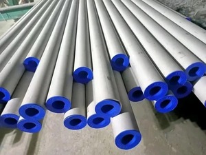 Tube rond en acier sans soudure, extrémité bleue polie, pour transfert de fluides industriels - Product Image 1