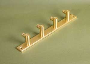 Minimalist Brass Wall Mounted Coat <b>Hooks</b> 4 Holders Rust Resistant Metal <b>Hooks</b> & <b>Rails</b> Hardware Items For Cupboard Door Mount - Product Image 5