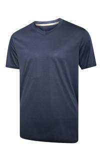 T-shirt décontracté pour homme à col en V et manches courtes, 100 % coton, tissu tricoté uni, écologique, personnalisable, sous-vêtement ajusté de haute qualité - Product Image 5