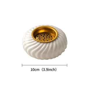 Ensemble de brûleurs d'encens en céramique incroyablement élégant, design coquille blanche et dorée, décoration aromathérapie, utilisation toute saison - Product Image 2