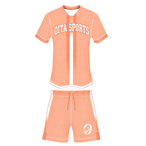 Conjunto de Rugby Blanco Melocotón, Jersey de Manga Corta con Cierre Frontal, Pantalones Cortos a Juego, Transpirable, Ligero, para Entrenamiento Deportivo en Equipo - Product Image 1