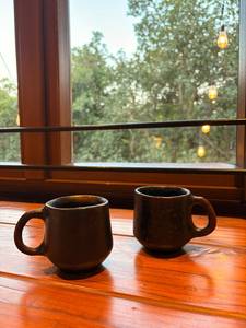 Handmade Black Clay Pottery Mug Traditional Northeast India Artisan Asian Zen Eco-Friendly Reusable 200mL Coffee Tea <b>Cup</b> Rustic - Product Image 5