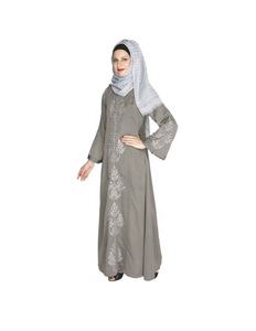 Abaya de lino moderno y modesto para mujer, Dubái informal de ropa formal, vestido musulmán corto de Turquía - Product Image 3