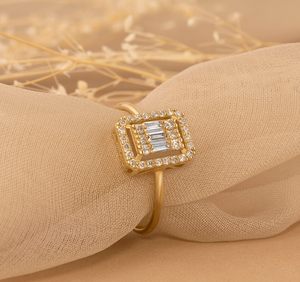 Anillo de compromiso y aniversario para mujer, popular, vintage, con diamantes cultivados en laboratorio, corte brillante, chapado en oro, certificado por IGI - Product Image 3