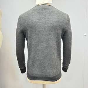 Pull 100% coton de haute qualité pour hommes OEM coupe régulière manches longues pull à col rond automne décontracté solide mince tricots - Product Image 4