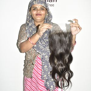 Extensiones de cabello humano para mujer, tipo Body Wave, 5x5, cabello indio con cutícula alineada, doblemente tramado a máquina, para tejer y trenzar. - Product Image 6