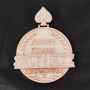 Advico Finesse Ele Creó el Dream Team, Colgante de Diamante Moissanita Chapado en Oro Rosa, Amuleto Temático, Estilo de Lujo Unisex - Product Image 1