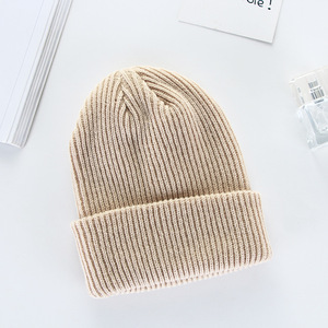 Gorro de Punto Acrílico Unisex de Alta Calidad, Color Sólido, Tejido Acanalado, Invierno, Casual, 56-58CM, Gorros para Adultos, Servicio OEM - Product Image 2