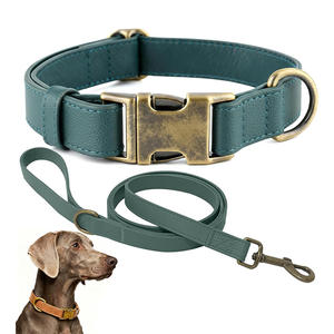 Collar de Cuero Puro de Lujo 2026, Nuevo Diseño, Patrón Sólido con Hebilla Automática, Estilo Simple, Collar de Entrenamiento para Perros - Product Image 1