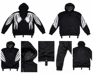 Reflective Angelic Print Polyester/Cotton 320g Breathable Unisex Motorcycle Hoodie CE Approved Removable <b>Protectors</b> Riding - Product Image 4