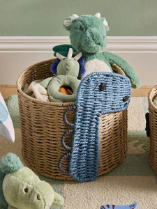 Natural Paper Rope Dinosaur <b>Basket</b> Handmade Wicker <b>Toy</b> <b>Storage</b> Bin Kids Nursery Organizer Decorative <b>Storage</b> <b>Basket</b> OEM Factory - Product Image 2