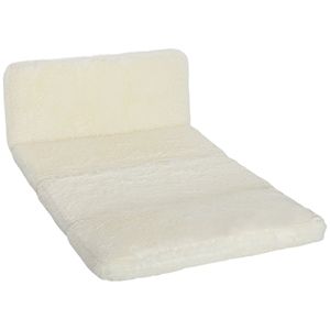 Materasso Pieghevole Largo Contemporaneo in Peluche Bianco Crema con Imbottitura in Morbida Schiuma - Product Image 1