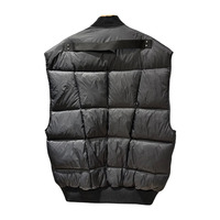 Gilet matelassé Y2K à fermeture éclair, style Rick, avec empiècements, col montant, sans manches, doublure en coton écologique respirante, pour l'hiver, style urbain