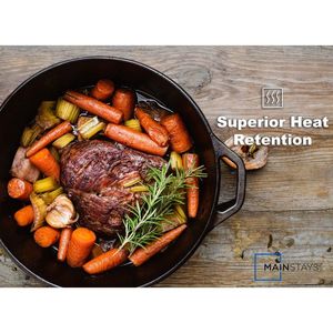 Pentola in Ghisa Smaltata 5qt - Adatta al Forno, Pretrattata, con Manici in Acciaio Inossidabile - Product Image 4