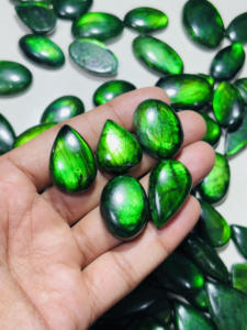 หินลาบราดอไรต์ทรงหลวมทำด้วยมือสีเขียวธรรมชาติเกรด AAA สำหรับทำเครื่องประดับ - Product Image 2