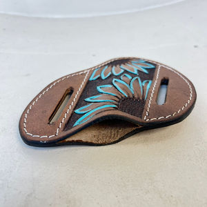 Newest Floral <b>Tooled</b> Leather Folding Knife Sheath Portable <b>Belt</b> Loop Knife Holster Waist Knife Pocket <b>Pouch</b> Holder EDC Organizer - Product Image 6