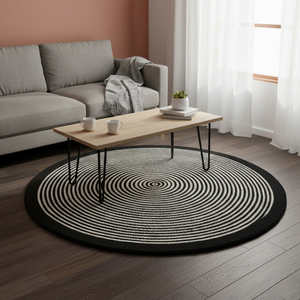 Tapis d'intérieur en jute tressé à la main, fil naturel, beige rustique vintage, réversible, écologique, adapté aux animaux domestiques, à poils fins et moyens, pour chambre à coucher - Product Image 1