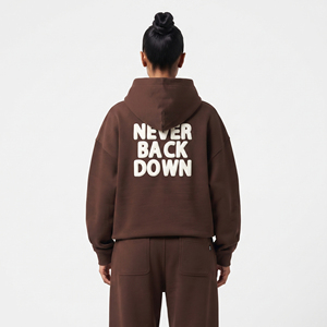 Sweat à capuche oversize zippé pour femme, en molleton écologique de coton épais 400 g/m², style streetwear - Product Image 2