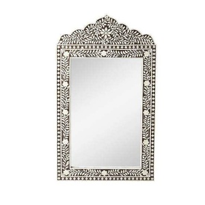 Marco de Espejo Moderno de Lujo Hecho a Mano con Incrustaciones de Madera y Hueso - Decoración de Pared Duradera para Bodas y Estilismo del Hogar - Product Image 1