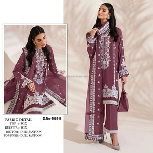 Ensemble Salwar Kameez en Modal Viscose Fantaisie pour l'Aïd, avec Haut et Pantalon Santen Mat et Dupatta – Vente en Gros - Product Image 2