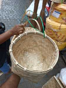 Handmade Bamboo Storage <b>Basket</b> Unique Round Top Square Base Box Woven Bamboo Organizer Rustic Home Decor Fruit Flower <b>Display</b> - Product Image 3