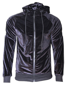 Ensemble de survêtement en velours épais pour homme, deux pièces, avec capuche courte ornée de strass, idéal pour l'automne et l'hiver, motif uni - Product Image 5