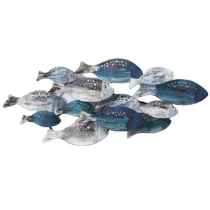 Prix de gros Métal Artisanat Poisson Sculpture Métal Mur Art Chambre Décoration Murale Ornement Poing Art Sculpture Mur Art - Product Image 1