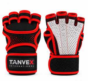 Half <b>Finger</b> PU Material Gym Gloves Mesh Breathable Non-Slip Adjustable Wrist <b>Strap</b> Unisex Weight Lifting Fitness Gloves - Product Image 3