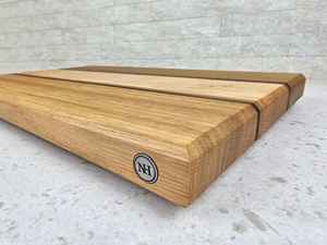 Tabla de Cortar Premium de Roble, Arce y Nogal, Tabla de Cocina de Madera Maciza, Tabla para Servir Hecha a Mano, Estilo Carnicero, Resistente - Product Image 3