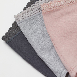 Culottes en dentelle tricotées sans couture de haute qualité pour femmes avec logo à la taille, lingerie sexy et confortable, grande taille, en Spandex/Coton, taille mi-haute - Product Image 6