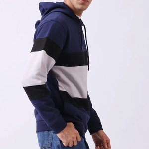 Sweat-shirt à capuche surdimensionné en molleton français de haute qualité avec broderie personnalisée et impression en relief pour homme, teinture unie pour l'hiver - Product Image 3