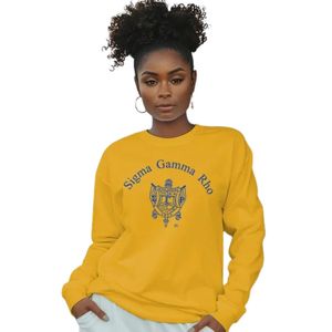 เสื้อยืดลายตราสัญลักษณ์ Sigma Gamma Rho สำหรับผู้หญิงและผู้ชาย เสื้อยืดคอกลมแขนสั้นผ้าฝ้ายลำลอง สไตล์กรีก สำหรับชมรมนักศึกษา รับผลิตตามสั่ง ขายส่ง - Product Image 1