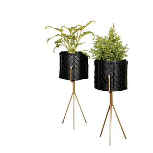Jardinière en acier inoxydable doré style nordique, support de pot de fleurs métallique en forme de cube, pot de plante décoratif de luxe pour salon et hôtel - Product Image 4