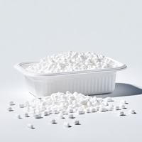 Plateau alimentaire en mousse pour viande et fruits de mer, cercle blanc haute rigidité, PLA+PBAT+Amidon de maïs, biodégradable, compostable, fluidité BPI EN13432