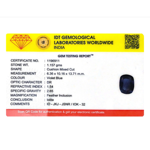 Natural Iolite Loose Gemstone 5.79 Carat Certified AA Quality Rough Sapphire Opal Wholesale Lot - Product Image 4
