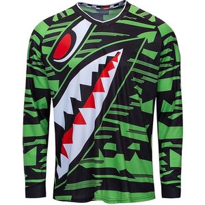 Full Sublimation Printed Breathable Windproof Plus Size Polyester/Cotton Men's Motorcycle Racing Jersey <b>Long</b> <b>Sleeve</b> for Adults - Product Image 6