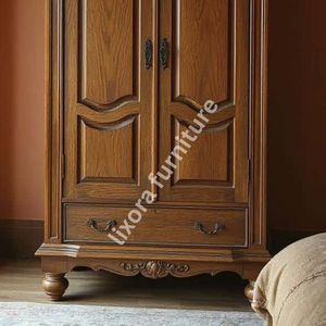 Luxury Handcrafted Solid Wood 2 Door Wardrobe Ornate Victorian Carving Premium Finish Armoire - Product Image 4