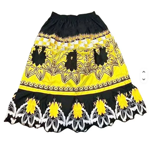 Jupe courte pour femmes, style polynésien hawaïen, îleuse, Pohnpei, 100% polyester, broderie unie, longueur genou - Product Image 4