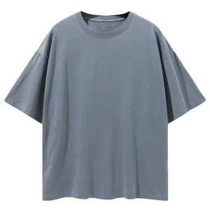 Camiseta Oversize de Algodón 100% con Cuello Redondo y Lavado Ácido para Hombre, Estilo Urbano, con Impresión de Logotipo Personalizado, Tejido de Punto, Producción de Fábrica - Product Image 5