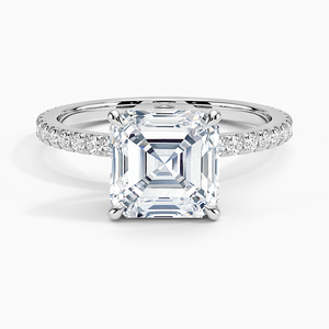 BOJ <b>Ring</b> 085 Asscher Cut 925 <b>Silver</b> Halo Prong Stone <b>Solitaire</b> Diamond <b>Ring</b> 2ct D Color VVS1 Moissanite GRA Certified Low Price - Product Image 1