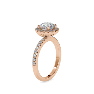 Anillo de boda clásico para mujer, de plata de ley 925, con moissanita de corte brillante redondo y engaste circular tipo halo. - Product Image 6