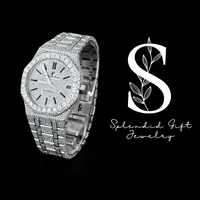 Montre Hip Hop pour Homme Entièrement Sertie de Moissanite VVS Plaqué Argent Sterling 925 Bracelet Platine Mouvement ETA Bijoux Tendance