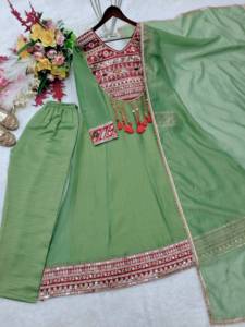 Vestido de Fiesta Shreeji Fashion Gown Salwar Kameez, Traje Pakistaní Indio para Bodas, Estilo Bollywood, Seda, Nuevo - Product Image 6