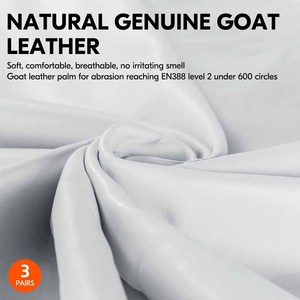 Guantes de Trabajo de Cuero de Cabra de Alta Calidad, Resistentes a la Abrasión y al Calor, para Actividades al Aire Libre, Jardinería, Duraderos - Product Image 4