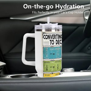 Custom <b>Insulated</b> Tumbler 40oz Stainless Steel Travel <b>Mug</b> With Fraction Conversion Design - Product Image 3