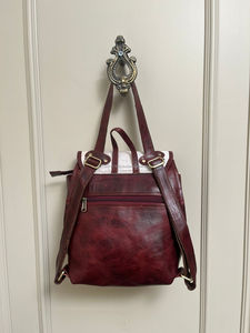 Sac à dos élégant en fourrure de vachette unisexe véritable sac d'école de style occidental 2-en-1 multi-usage avec des accents élégants en fourrure de vachette - Product Image 5