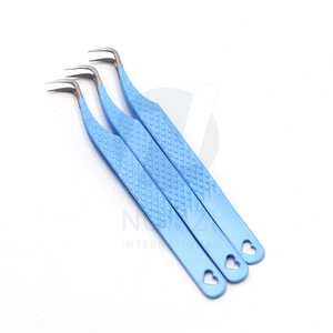 Ensemble de pinces à épiler professionnelles pour extensions de cils, antidérapantes, prise parfaite, pointes lisses, en acier inoxydable, anti-magnétiques - Product Image 5