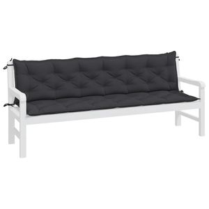 Juego de 2 Cojines Negros para Banco de Jardín de Tela Oxford, Cojines y Almohadas de Fibra Hueca para Exteriores - Product Image 3