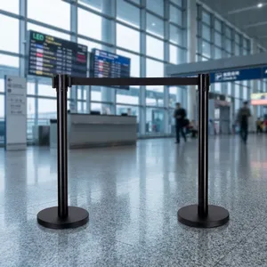 Barrière de gestion de file d'attente TESX-BQM noire en velours pour hôtels, événements et aéroports – Système de gestion de foule haut de gamme - Product Image 6